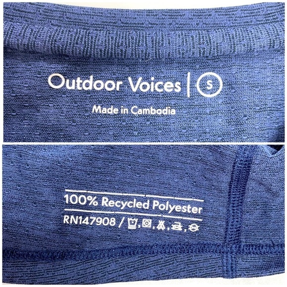OUTDOOR Voices All Day Short Sleeve Crew Neck Workout T-Shirt in Blue Size S - Picture 5 of 8